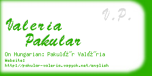 valeria pakular business card